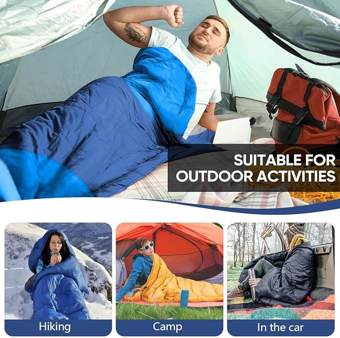 OBTANIM Sleeping Bags Portable Waterproof Camping Sleeping Bag for Adults Kids 4 Seasons Cold Weather or Warm Backpacking Hiking Travel Indoor Outdoor Use