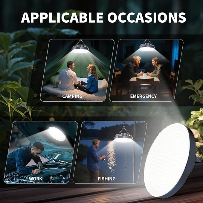 6000LM Flashlight Portable LED Camping Lantern Rechargeable Light 60W with Magnet , IPX4 Waterproof Tent Lights Power Failure Emergency Survival Kits Snowstorm