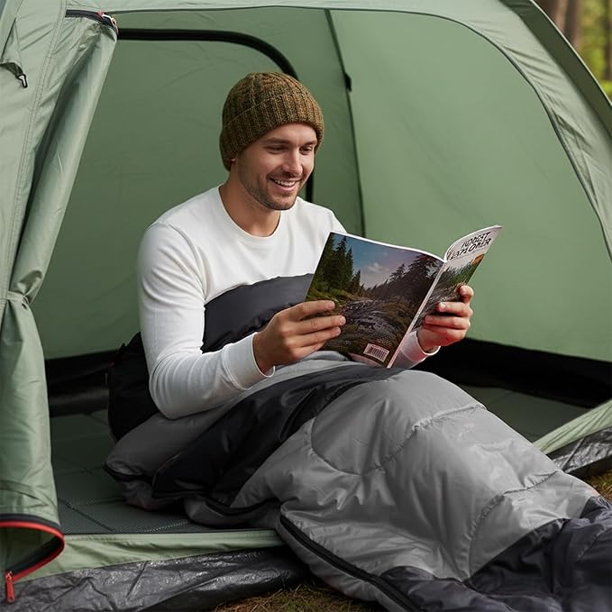 Lightweight Sleeping Bag for Backpacking, Hiking, Waterproof Compact Envelope Sleeping Bag for Cold & Warm Weather