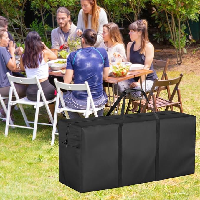 Folding Chair Storage Bag, Waterproof Large Carry Bag for 4 Packs Plastic, Resin, and Wood Folding Chairs - 39" L x 12" W x 20" H