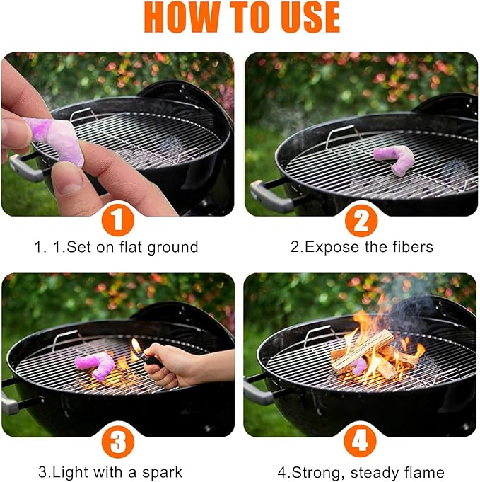 E500 Fire Plugs Emergency Fire Starters, 50 Count Waterproof Fire Plugs for Survival Kits, Power Outages, Camping & Outdoor Use