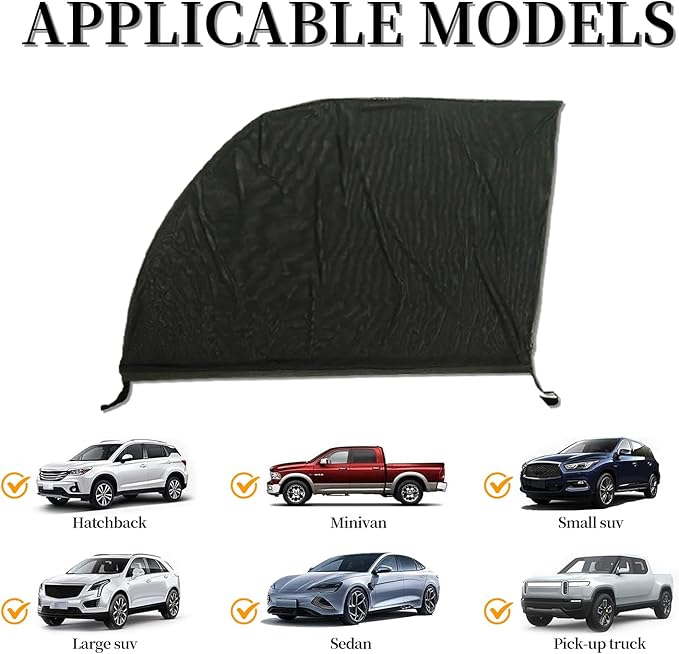 Car Window Shades for Baby, 2-Pack Universal Sunshade – 42"x27.5" Breathable Sun Protection Window Cover for Cars, SUVs, Travel, Outdoor, Car Sun Shade with Pouches