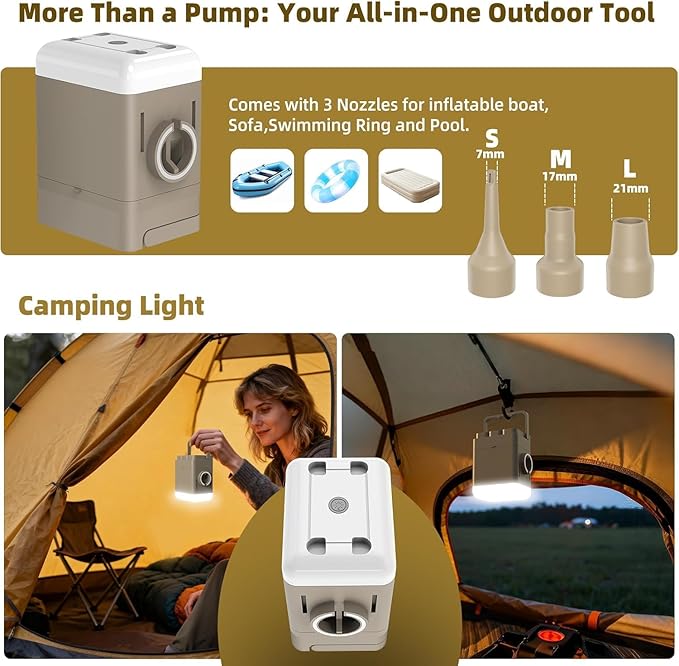 KASIMO Air Mattress Queen with Built-in Battery Powered Removable Pump, TPU Blow Up Mattress with Pillow, Strong Support All Night, No Lost Air,Compact Inflatable Air Bed for Home Guests Camping