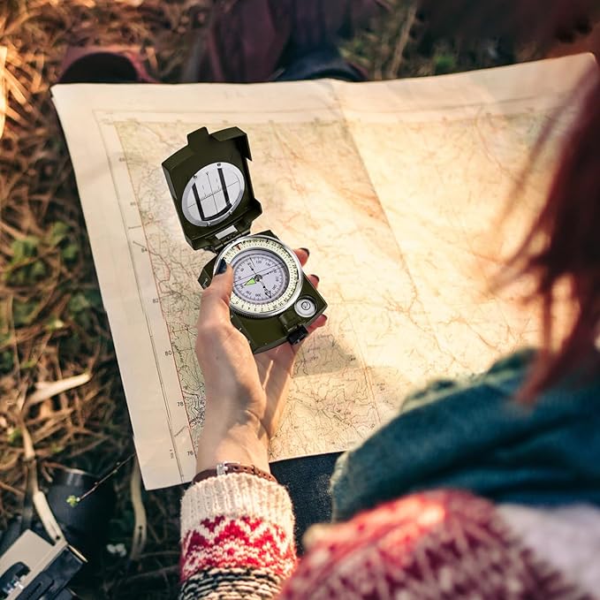 Compasses,Hiking Compass for Survival with ,Waterproof Durable and Pocket-SizedTactical Survival Compass with Lanyard,Climbing Biking Exploring Geology, Outdoor Activities