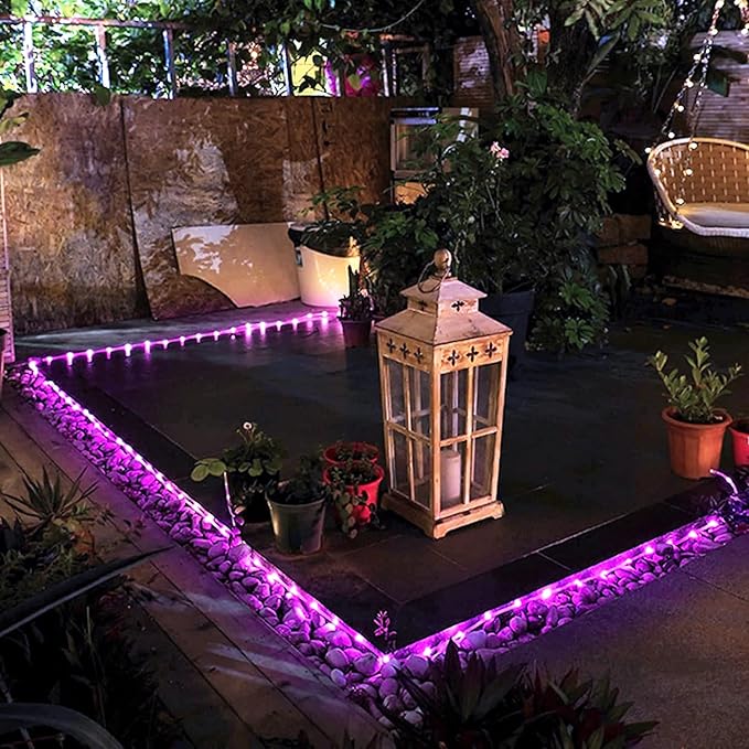 JMEXSUSS 200 LED Pink Solar Rope Lights,72ft 8 Modes Solar Rope Lights Outdoor Waterproof LED, Pink Solar Fairy Lights for Fence,Gazebo,Yard,Walkway