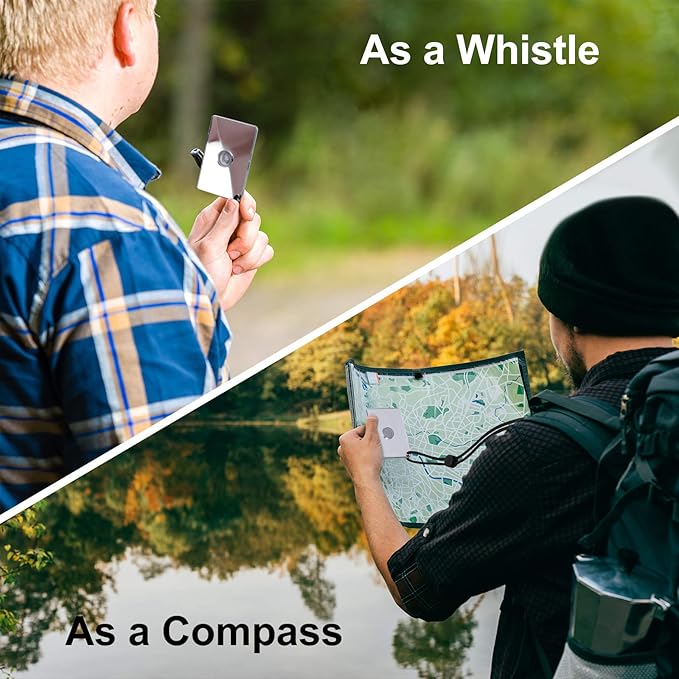 2 Pieces Signal Mirror Survival Reflective Mirror 2 x 3 Inch Send Remotely PFD Mirrors Outdoor Survival Signal Mirror Survival Technologies Small Signal Mirror for Backpacking