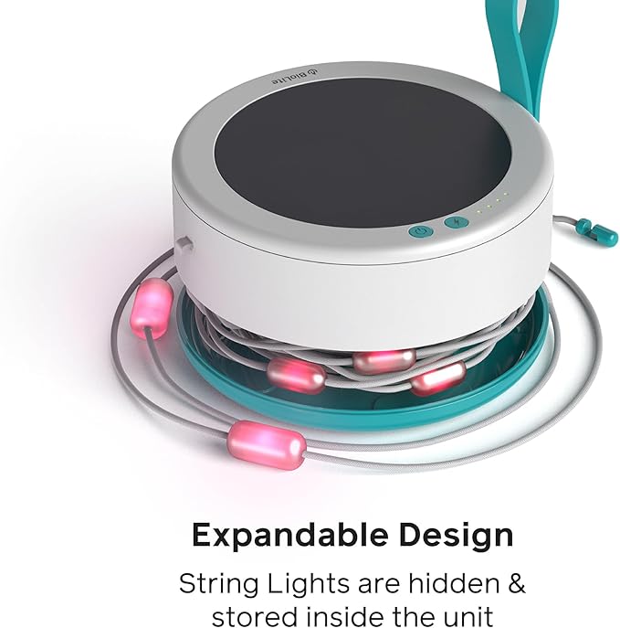BioLite Solar String Rechargeable, Solar String Lights for Camping, Patio, and Travel, 44-Foot, Color