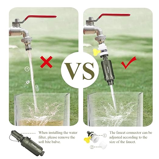 Timain Portable Personal Water Filter Straw Water Filter Survival Gear for Emergency Preparedness, Outdoor Activities, Travel, Camping, Hiking, Fishing, Hunting
