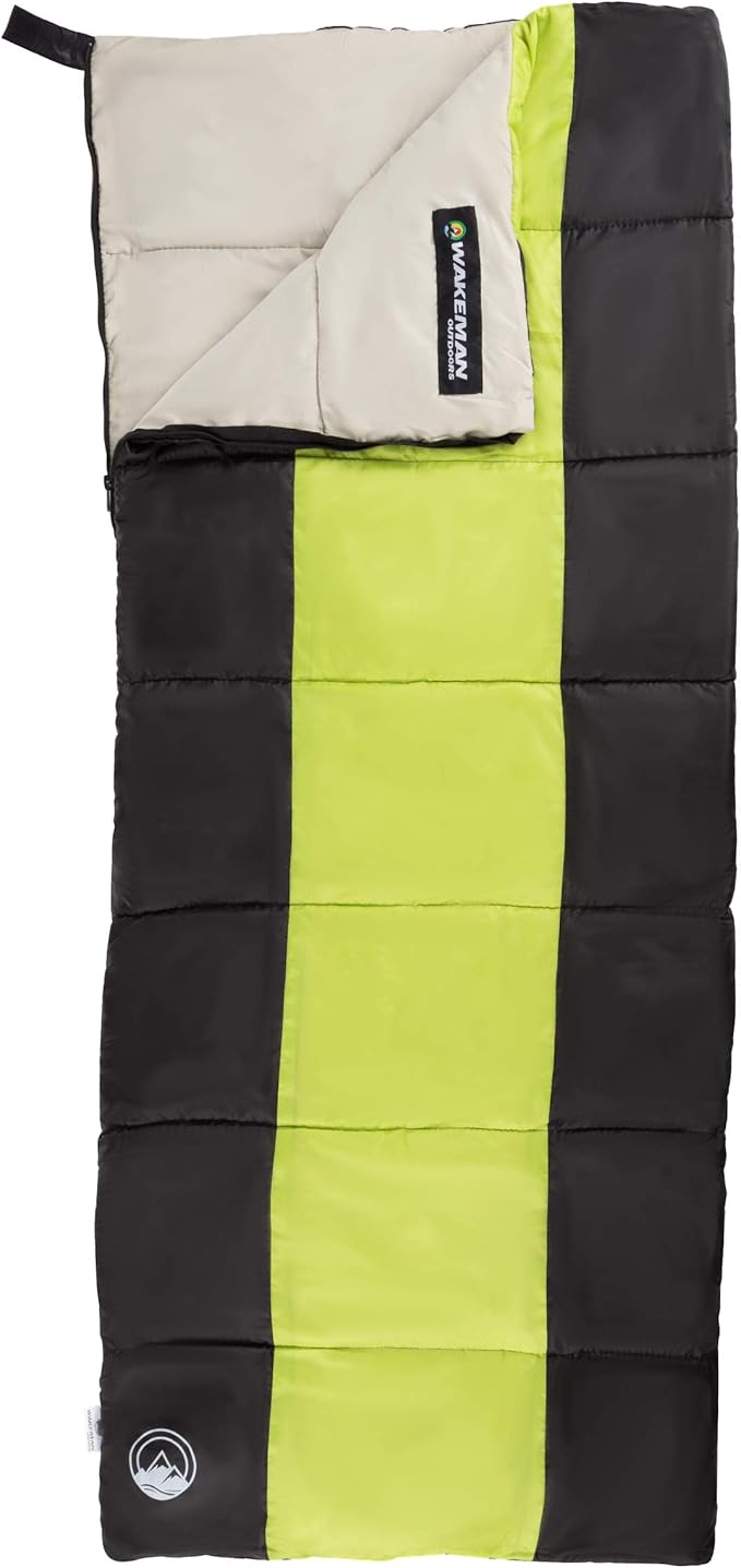 Lightweight Sleeping Bag - Carrying Bag with Compression Straps Included - for Adults, Kids, Camping, Backpacking, and Sleepovers by Wakeman Outdoors