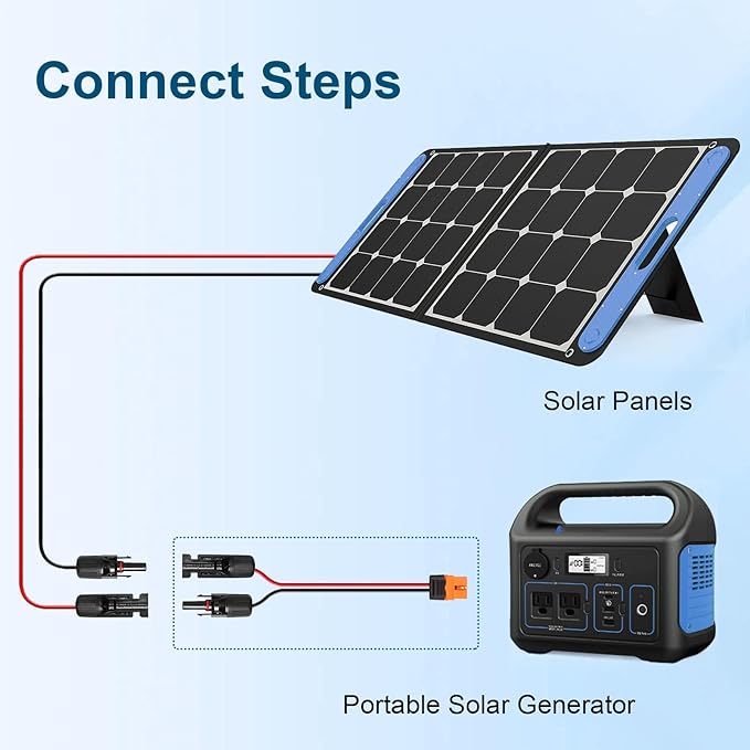 Solar to XT60i Cable 12AWG - MOOKEERF 10FT Solar Panel to XT60i Adapter Connector XT60i-F Extension Cable for Portable Power Station Solar Generator