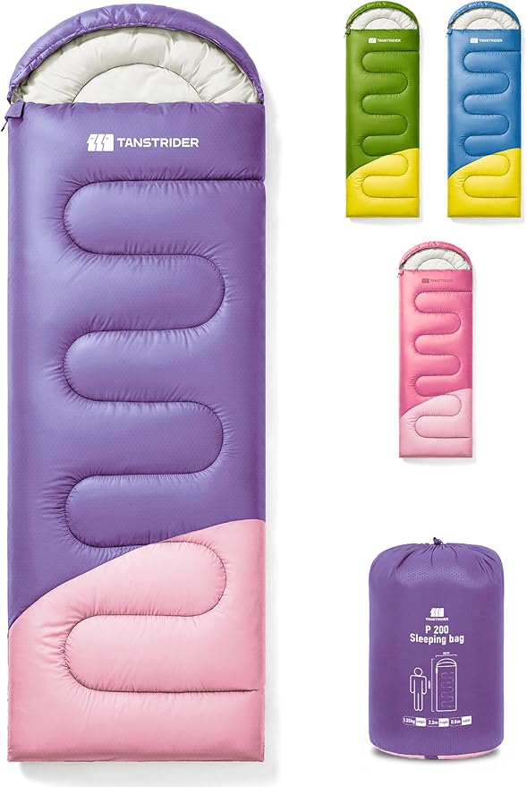 Sleeping Bag for Adults Warm Weather, Compact Lightweight Backpacking Sleeping Bag with Compression Sack, Camping Essentials Gear for Hiking Travel Climbing Outdoor & Indoor Use