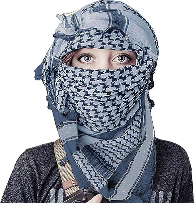 Luxns Military Shemagh Tactical Desert Scarf / 100% Cotton Keffiyeh Scarf Wrap for Men And Women
