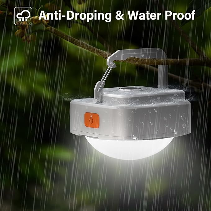 Rechargeable Camping Lights FLY2SKY 4Pcs White Tent Lights Mini Flashlight Portable LED Camping Lantern Survival Gear Camping Accessories for Hiking Backpacking Fishing Hurricane Emergency Outage
