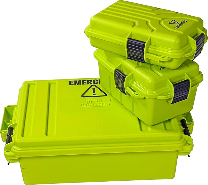 MTM Emergency Box Storage Case for Emergency Kits, First Aid, Survival Gear, Tools & Home Supplies, Emergency Essentials, Water Resistant O-Ring, Lockable & Durable, Made in USA