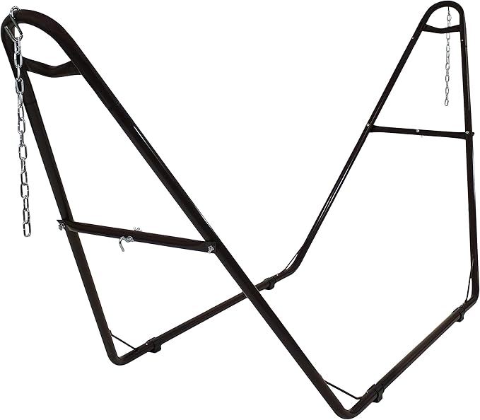 Sunnydaze Decor Universal Double Hammock Stand Only - 550-Pound Capacity - Heavy-Duty Hammock Stand for Outside - Fits 9 to 14 Foot Hammocks - Bronze