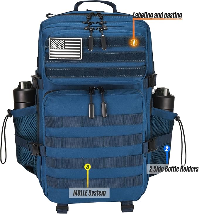 45L Tactical Backpack for Men Women, Military Assault Pack with MOLLE, Large 3 Day Bug Out Bag for Hiking Camping