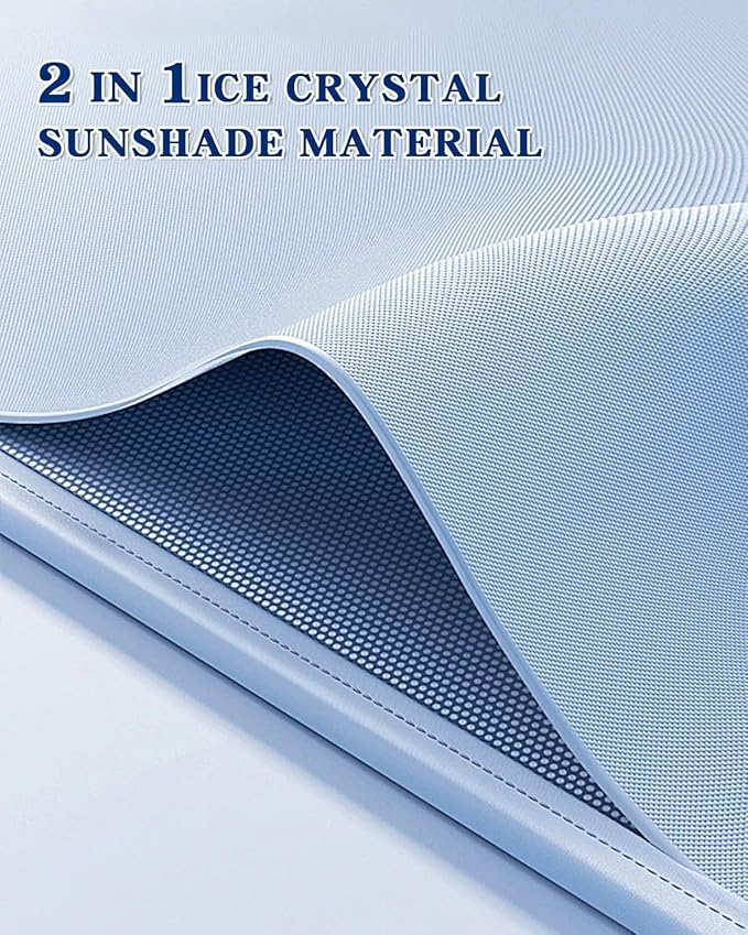 White Sunshade Roof for Tesla Model Y 2021-2025 (Not fit for Model Y Juniper) Accessories for Model Y Roof, 6-Layer Sun Shade Heat Insulation No Gap Keep Cool UV Ray Protection, Easy to Install