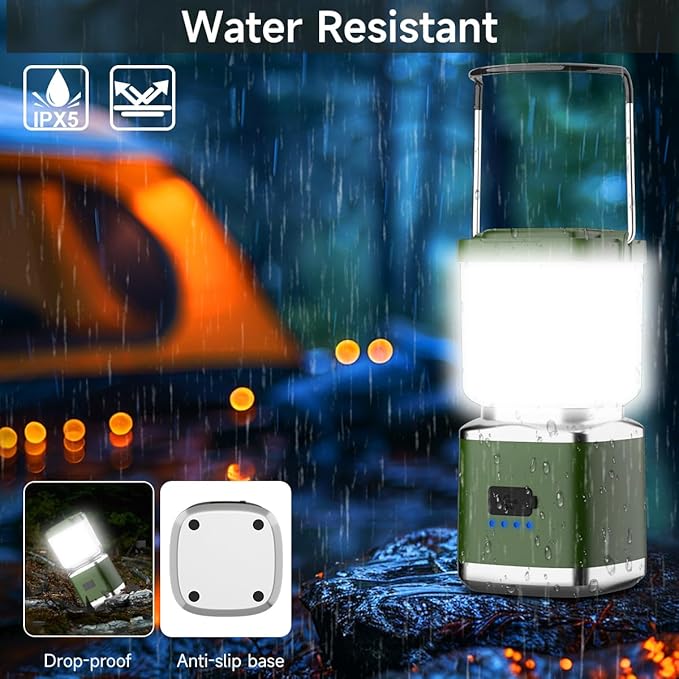LED Camping Lantern, 1000 Lumens Camping Lantern Rechargeable with 4 Light Modes, Waterproof, Camping Essentials, Mini Lantern Flashlight for Camping, Hurricane, Emergency, Hiking, Power Outages