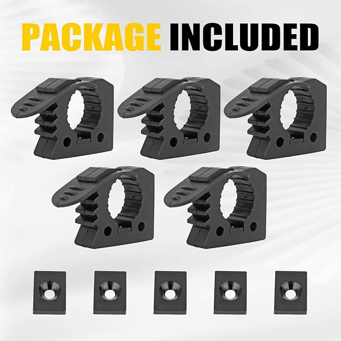 Quick Release Rubber Clamp Mount Fits 1-1/7'' to 1-3/7'' Diameter Tool Shovel Axe Holder Mount Compatible With Trucks Vans Jeep UTV ATV SUV 5PCS