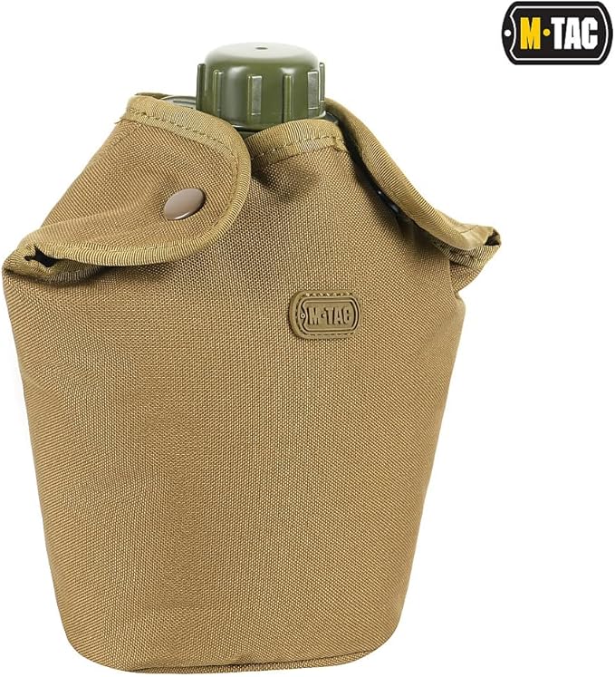 M-Tac MOLLE Canteen Pouch – Tactical Water Bottle Carrier, 600D PVC‑Coated Polyester, Fits 40 oz Canteens, MOLLE Backpack/Vest Attachment (Coyote)