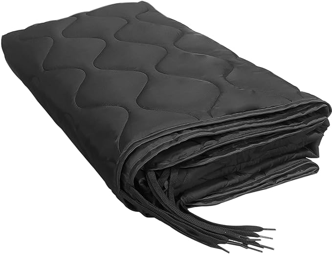 Lenotos Woobie Blanket, Thermal Insulated Military Poncho Liner, Water-Resistant, Portable, Insulation, for Hiking, Survival with Compression Carry Bag (Black)