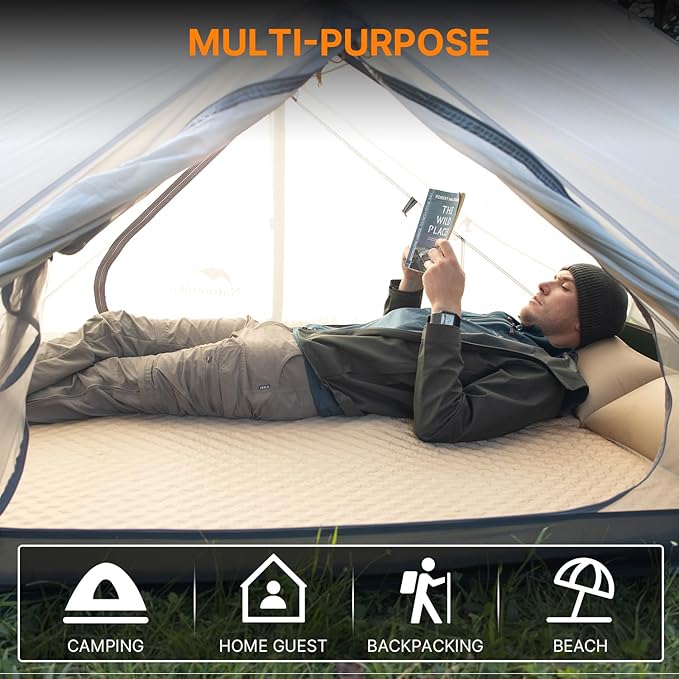 Naturehike Camping Sleeping Pad with Quick-Inflating, Ultralight Memory Foam Sleeping Mat for Camping Backpacking Hiking Traveling Tent, Yellow