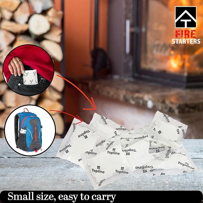 Instant Fire Starter Lighters Multipack - 100 Odourless Firelighters Sachets in Tube Storage Box. Fire Lighters for Wood Burners, Fire Logs, Charcoal BBQ. Waterproof Firelighters for Open Fires