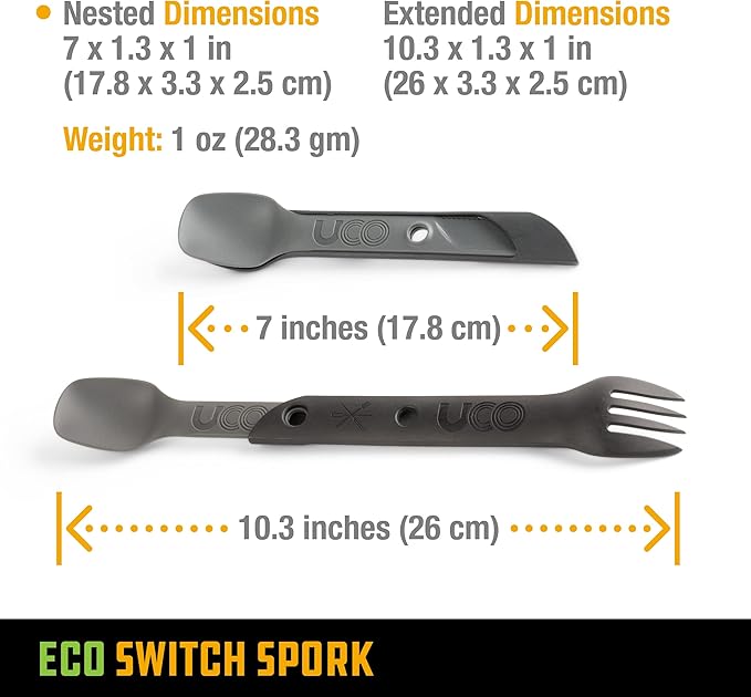 UCO Recycled ECO Switch Spork 2-Piece Integrated Camping Utensil Set