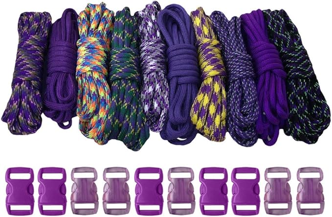 Paracord Planet 550lb Type III Paracord Combo Crafting Kits with Buckles