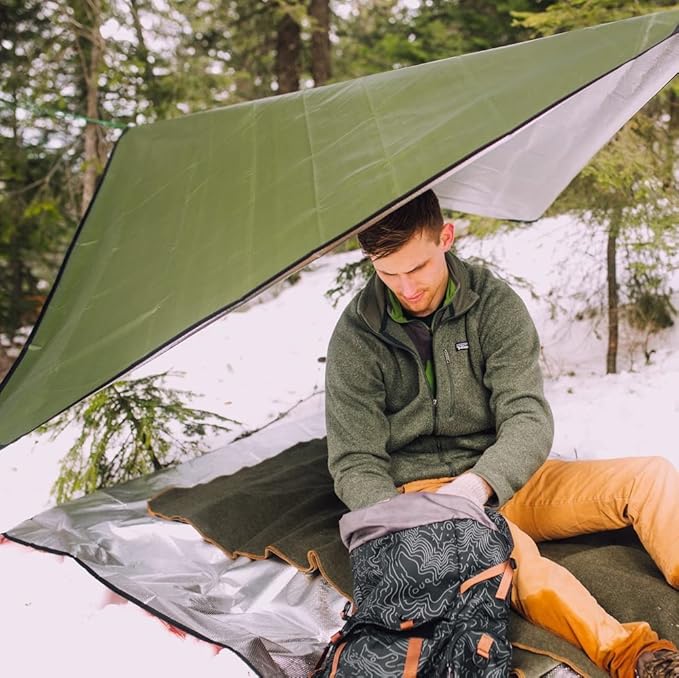 Arcturus All-Weather Outdoor Survival Blanket, Thermal Emergency Blanket, Reflective Heat Tarp with Grommets, Lightweight for Camping, Backpacking, Hiking & Emergency Car Kits, Desert Camo, 60x82in