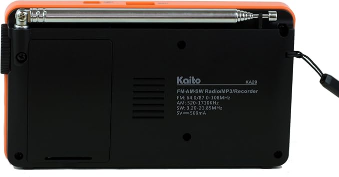 Kaito KA29 All in one World Receiver, with Recorder, AM FM SW Radio and MP3 Player(Black)
