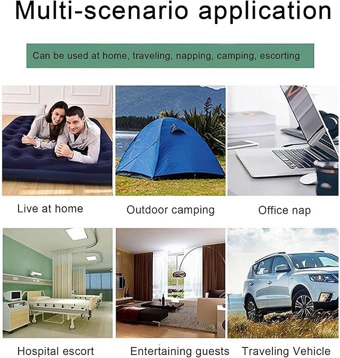 Onirii Twin Size Single Camping Air Mattress Bed with Air Pump,75"x 39"Thickened Portable Inflatable Mattress Blow Up Air Mattress,Travel Sleeping Bed Pad for Camping Home Hiking(Black)