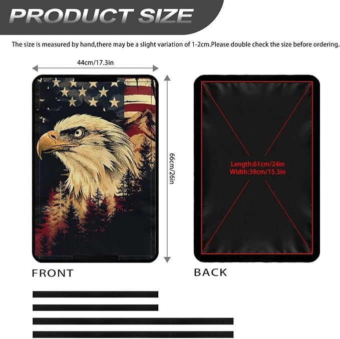 RV Door Window Shade, Universal Camper Trailer Blackout Window Cover, UV Rays Protection, American Flag Eagle Side Door Window Shade Cover, RV Accessories for Outside