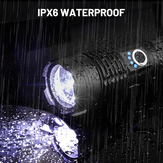 Lylting 2 Pack Rechargeable LED Flashlights High Lumens, 99,000LM Super Bright Adjustable Flashlight with USB Cable & 5 Modes, Waterproof Handheld Flashlight Powerful Flash Light for Home Camping