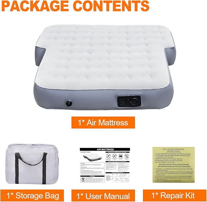 65''SUV Air Mattress Pad for SUV Trunk, 10 Inch Ultra-Thick Inflatable Car Mattress SUV, SUV Air Mattress Camping Bed with Built in Pump