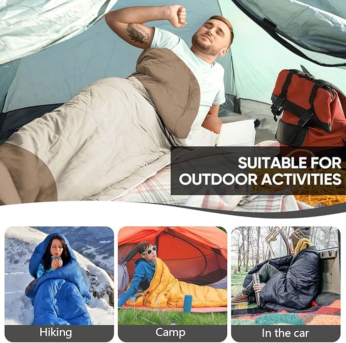 OBTANIM Sleeping Bags Portable Waterproof Camping Sleeping Bag for Adults Kids 4 Seasons Cold Weather or Warm Backpacking Hiking Travel Indoor Outdoor Use