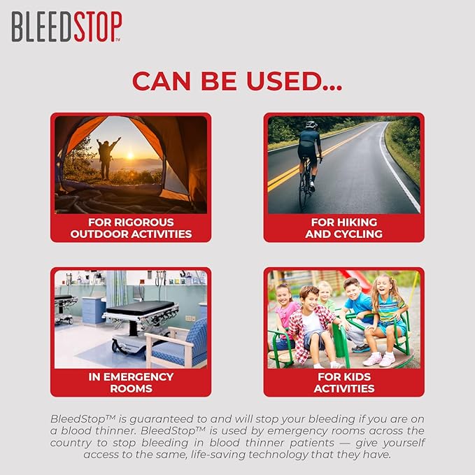BleedStop First Aid Bleeding Control Powder – Rapid Blood Clotting for Serious Wounds & Nosebleeds, 150 g – Safe for Blood Thinner Patients