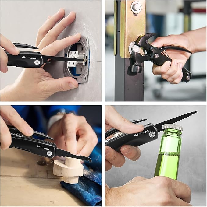 BIIB Gifts for Men, 13 in 1 Hammer Multitool Camping Accessories, Mens Gifts for Dad Him Boyfriend, Anniversary Birthday Gifts for Men Who Have Everything, Camping Survival Gear, Cool Gadgets