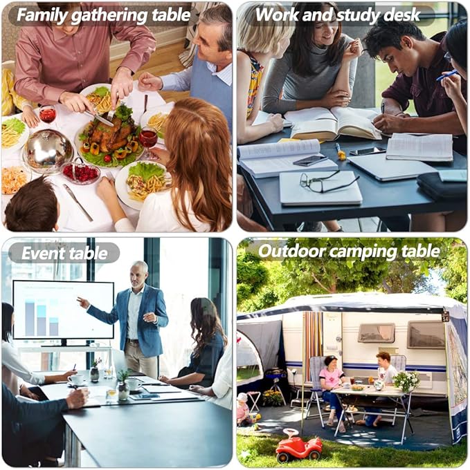 BestOffice 6FT Picnic Table Folding, Camping, Plastifor Party Event,White