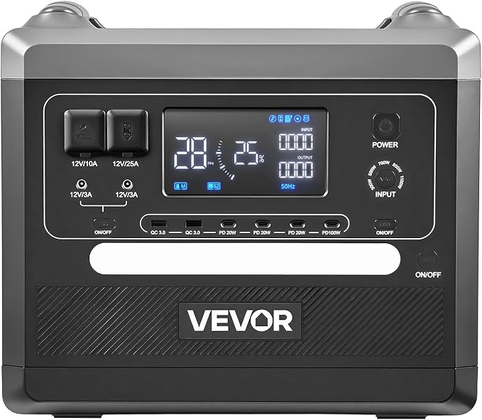 VEVOR Portable Power Station, 2400W 2160Wh Power Station Solar Generator with 10 Output Ports & Adjustable Input Power, Expandable LiFePO4 Battery Backup for Home Camping RV (Solar Panel NOT Included)