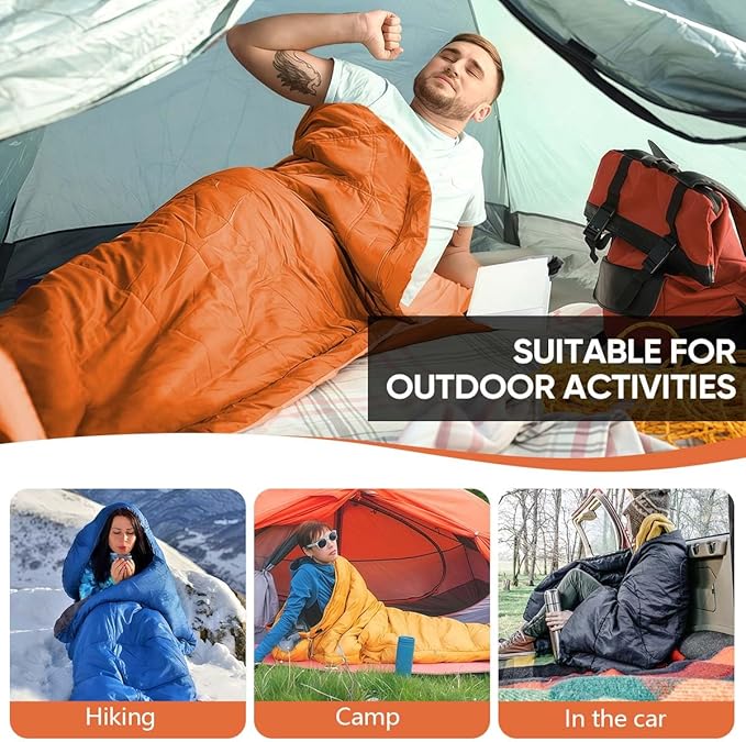 OBTANIM Sleeping Bags Portable Waterproof Camping Sleeping Bag for Adults Kids 4 Seasons Cold Weather or Warm Backpacking Hiking Travel Indoor Outdoor Use