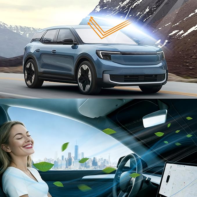 Windshield Sun Shade Fit for 2020-2026 Ford Explorer SUV, ST XLT, Limited, Platinum Accessories Foldable Sunshade Sun Visor Protector Keep Car Cool