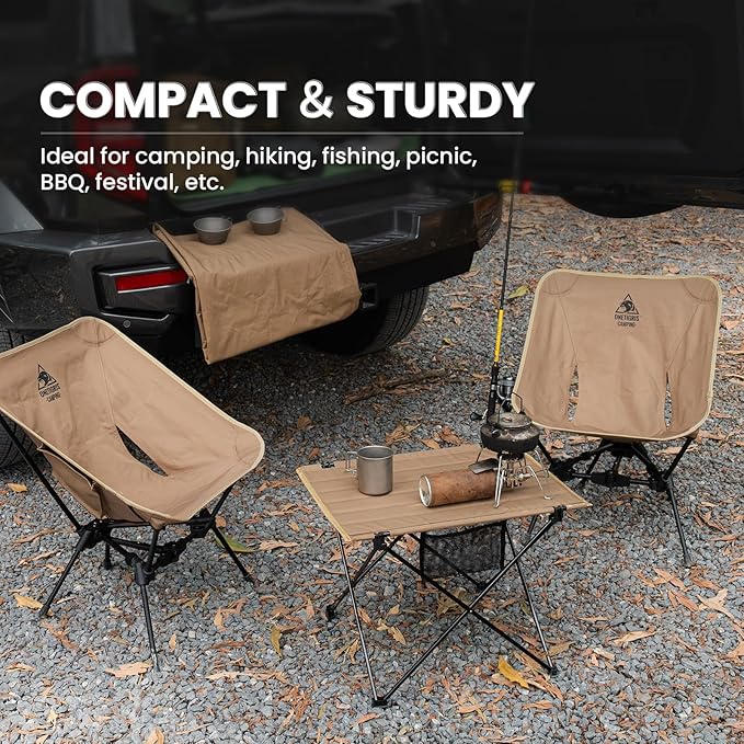 ONETIGRIS Foldable Camping Table, Lightweight Portable Table Sturdy & Quick Setup, Holds Up to 66 lbs, Perfect for Camping, Hiking, Backpacking, Picnic, Beach, Travel