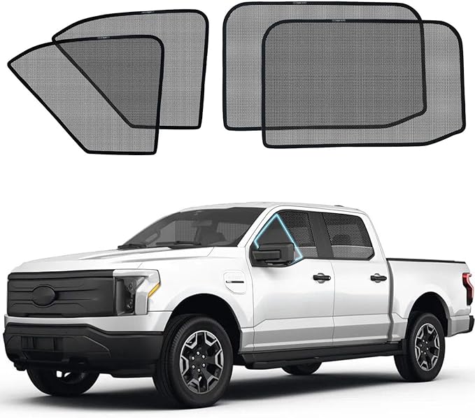 F150 Specific Side Window Sun Shades, 2015-2024 Vehicle Interior Shade for Baby Mesh Car Window Covers, Breathable, UV Protection and Heat Insulation (F150(2015-2024), Front+Rear side-4pcs)