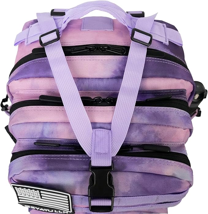 45L Military Tactical Backpack for Men & Women Bug Out Bag Assault pack Molle Daypack Hiking Trekking Rucksack (Cloud purple)