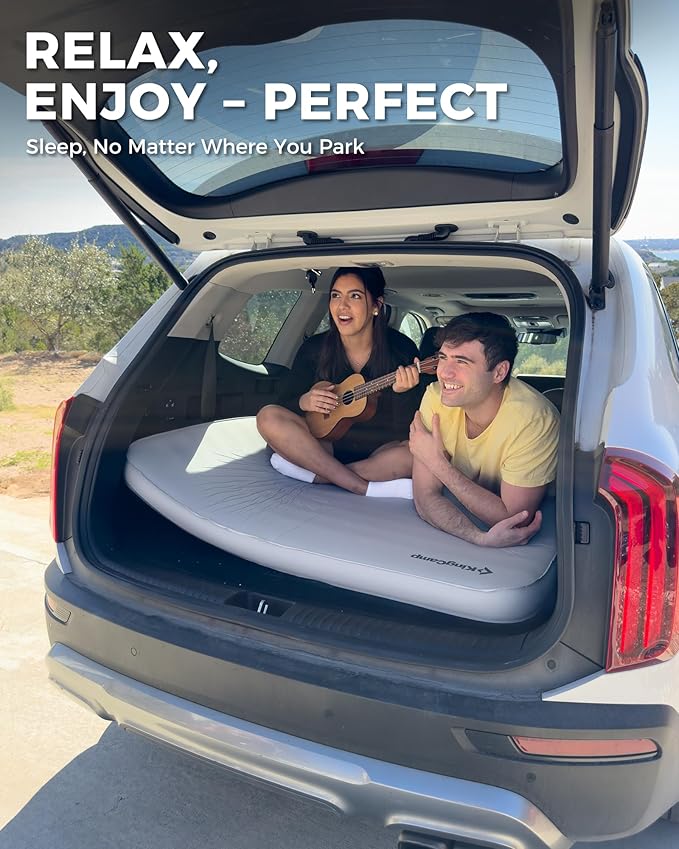 KingCamp Self Inflating Sleeping Pad, 6" Ultra Thick R 15.5 Air & Foam Camping Mattress 2 Person, Full Size Double Sleeping Pad for Camp Tent Outdoor Car, PVC Free, Grey