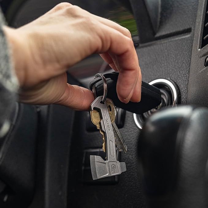 Gerber Gear Hatchet Keychain 3-in-1 Multitool, Clips to Pocket or Keychain with Bottle Opener, Flathead Driver, Package Opener, EDC Gear for Everyday Carry