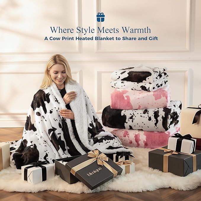 Heated Blanket Throw Blanket - Fast Heating Electric Blanket, Soft Flannel Heated Throw with 4 Time Settings,10 Heating Settings, Warm Gifts for Women & Mom & Grandma(50"x60" Light Coral)