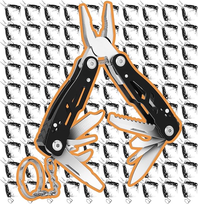 2PCS Bovgero Mini Multitool Pliers 15 in 1, Handmade Multi Tool Plier, Premium Keychain Multitool, Small Multi-tool, Birthday Fathers Day Gift for Men Him Husband Boyfriend Father Handyman