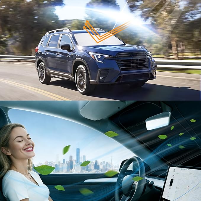 Windshield Sun Shade Accessories Compatible with 2019 2020 2021-2026 Ascent for Foldable Sunshade Sun Visor Blocks UV
